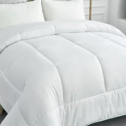 Nova Home "Majestic" Microgel Down Alternative Comforter - Cover 100% Cotton, 233 Thread Count - Twin - White