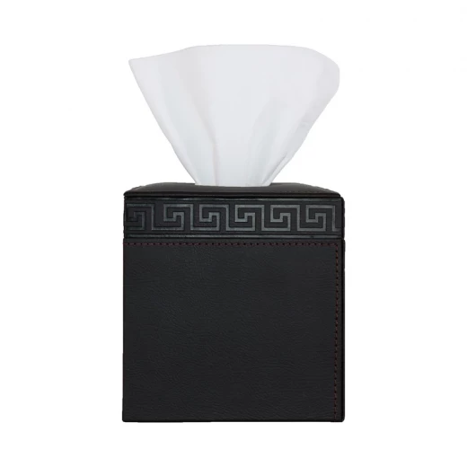Nova Home Versace Square Leather Tissue Box - Black - Nova Home - Image 2