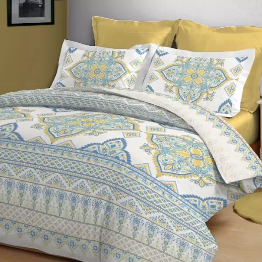 Nova Home Victorian Printed Cotton Flannel Duvet Cover Set - Single & Twin - 3 Pcs - Blue Nova Home Victorian Printed Cotton Flannel Duvet Cover Set - Single & Twin - 3 Pcs - Blue