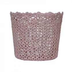 Nova Home "Cove" Cotton Crochet Basket - Rose