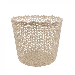 Nova Home "Cove" Cotton Crochet Basket - Ivory