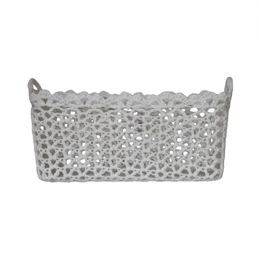 Nova Home "Yarnware" Cotton Crochet Basket - White - Nova Home - Image 4