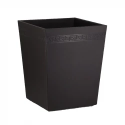 Nova Home Versace Leather Bin Basket - Black