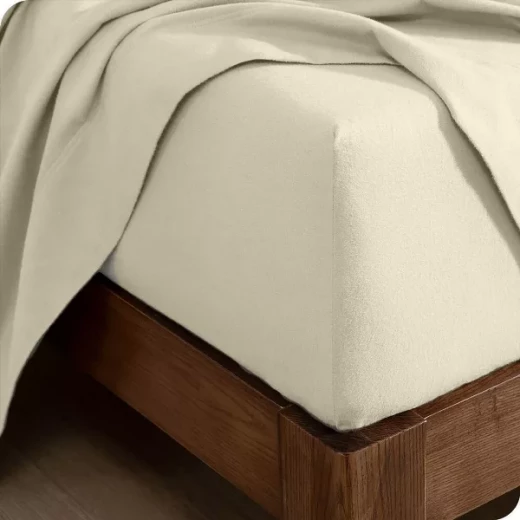 نوفا هوم Cotton Warm طقم شرشف مطاط شتوي قطن فلانيل دافئ - مجوز & مجوز كبير - 3 قطع - بيج - نوفا هوم - Image 3