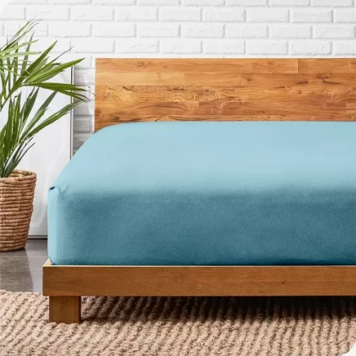 نوفا هوم Cotton Warm طقم شرشف مطاط شتوي قطن فلانيل دافئ - مفرد ونص & كوين - 3 قطع - أزرق - نوفا هوم - Image 4