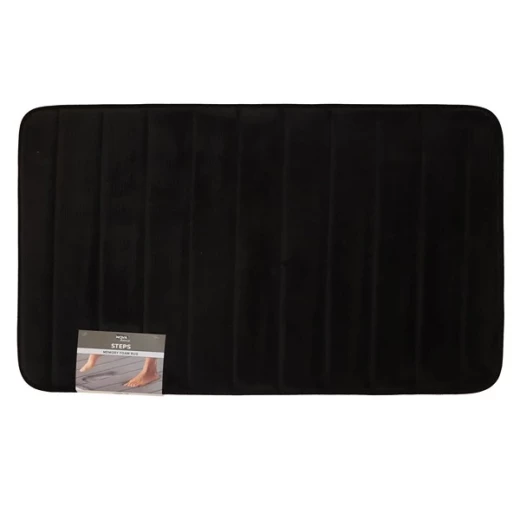 Nova Home Steps Memory Foam Non-Slip Bath Mat - 50x80 Cm - Black Nova Home Steps Memory Foam Non-Slip Bath Mat - 50x80 Cm - Black