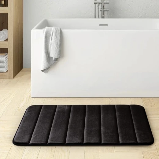 Nova Home Steps Memory Foam Non-Slip Bath Mat - 50x80 Cm - Black - Nova Home - Image 4