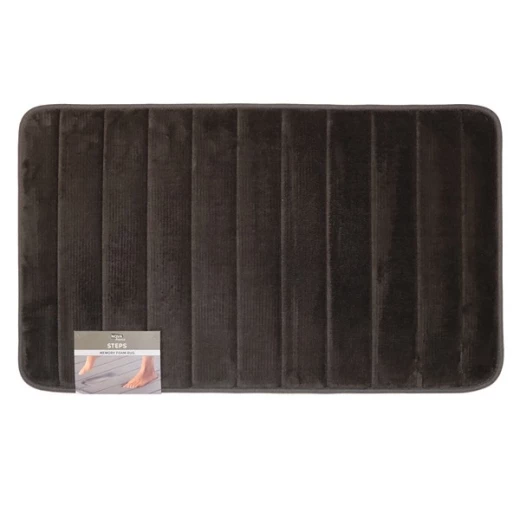 Nova Home Steps Memory Foam Non-Slip Bath Mat - 50x80 Cm - Dark Grey Nova Home Steps Memory Foam Non-Slip Bath Mat - 50x80 Cm - Dark Grey