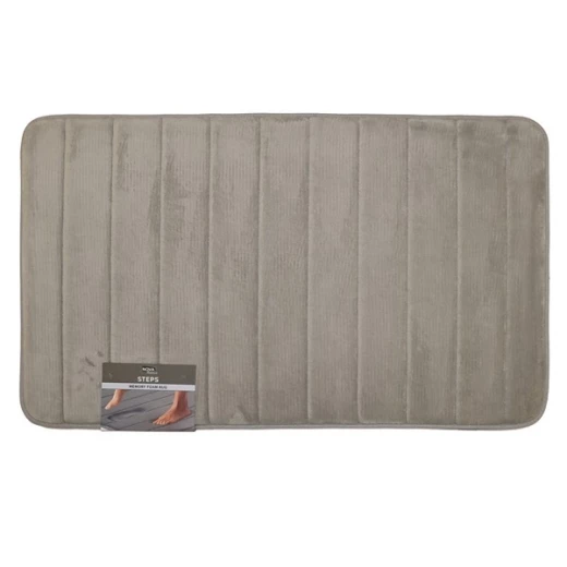 Nova Home Steps Memory Foam Non-Slip Bath Mat - 50x80 Cm - Light Grey Nova Home Steps Memory Foam Non-Slip Bath Mat - 50x80 Cm - Light Grey