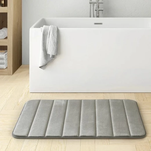 Nova Home Steps Memory Foam Non-Slip Bath Mat - 50x80 Cm - Light Grey - Nova Home - Image 4
