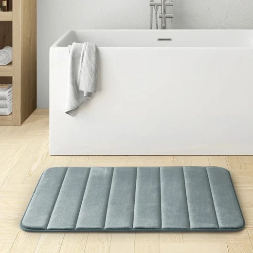 Nova Home Steps Memory Foam Non-Slip Bath Mat - 50x80 Cm - Aqua - Nova Home - Image 4