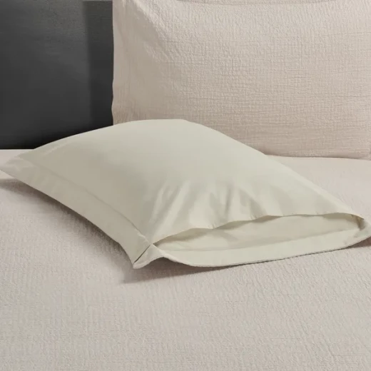 نوفا هوم Cottontex طقم وجه لحاف - قطن 100% ، 200 خيط لكل انش مربع - مجوز & مجوز كبير - 3 قطع - بيج - نوفا هوم - Image 4