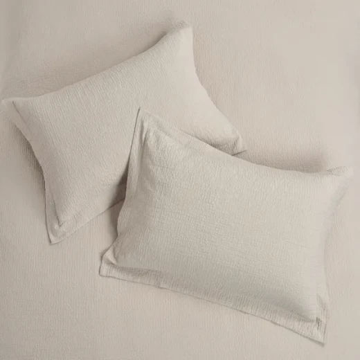 نوفا هوم Cottontex طقم وجه لحاف - قطن 100% ، 200 خيط لكل انش مربع - مفرد & مفرد كبير - 2 قطع - بيج - نوفا هوم - Image 7