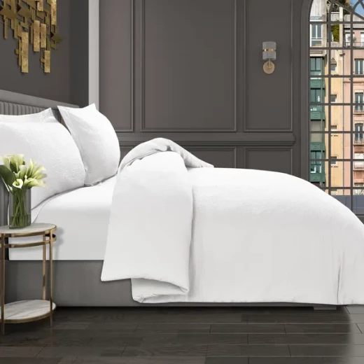 Nova Cottontex Textured Duvet Cover Set - 100% Cotton, 200 Thread  - 2 Pcs - Single & Twin - White - Nova Home - Image 8