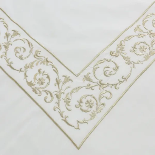 نوفا هوم Paisley طقم وجه لحاف - قطن 100% ، 200 خيط لكل انش مربع - مجوز & مجوز كبير - 6 قطع - أبيض و ذهبي - نوفا هوم - Image 7