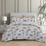 نوفا هوم Chintz طقم لحاف مايكروفايبر بنمط مطبوع - 6 قطع - مجوز & مجوز كبير - بيج - نوفا هوم
