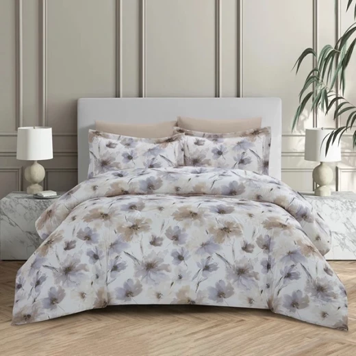 نوفا هوم Chintz طقم لحاف مايكروفايبر بنمط مطبوع - 6 قطع - مجوز & مجوز كبير - بيج - نوفا هوم - Image 2