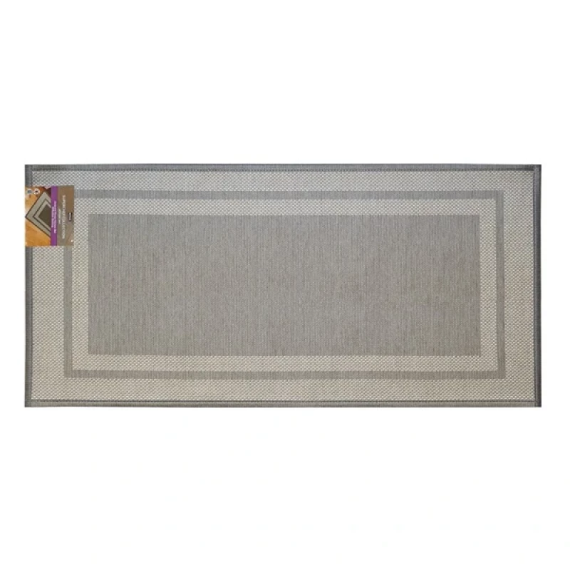 Nova Home Trellis Jaquard Woven Kitchen Mat W & Rubber Backing - 70x130 Cm - Grey - Nova Home