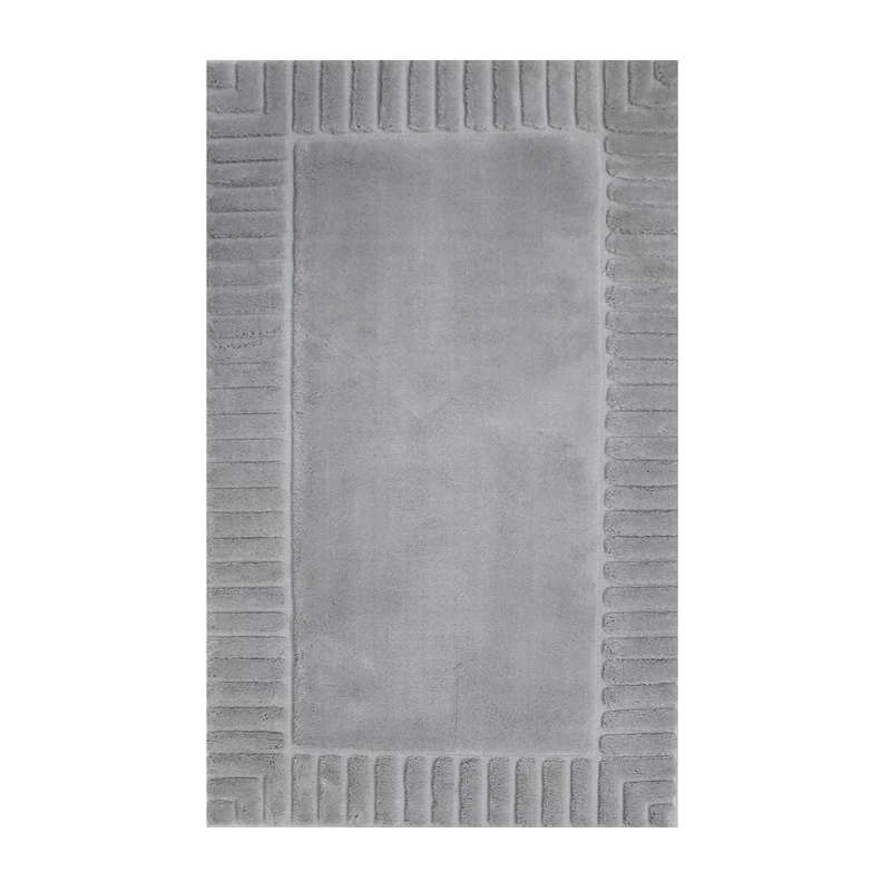 Nova Home Lasan Cotton Bath Rug - 60x100 Cm - Light Grey - Nova Home