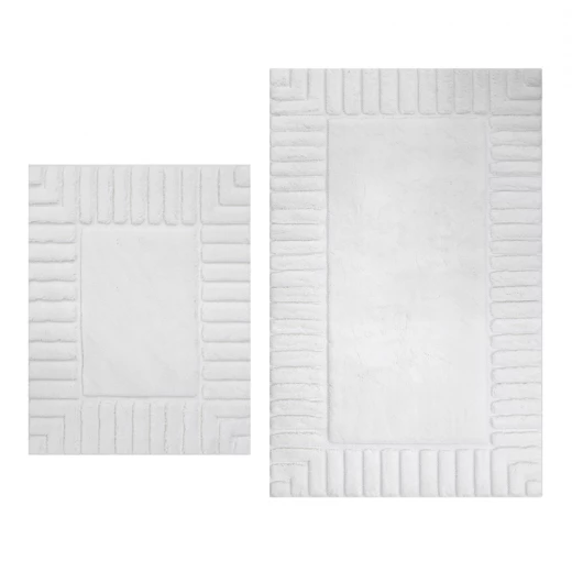 Nova Home Lasan Cotton Bath Rug Set - 2Pcs - Ecru Nova Home Lasan Cotton Bath Rug Set - 2Pcs - Ecru