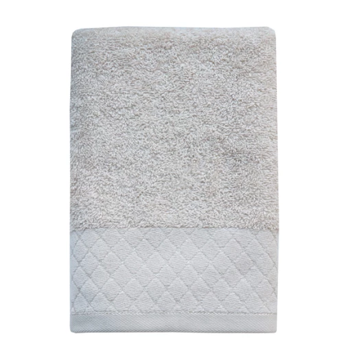 Nova Home Paragon Jacquard with Silver Details Towel - 100% Cotton - 50x90 Cm - Beige - Nova Home - Image 3