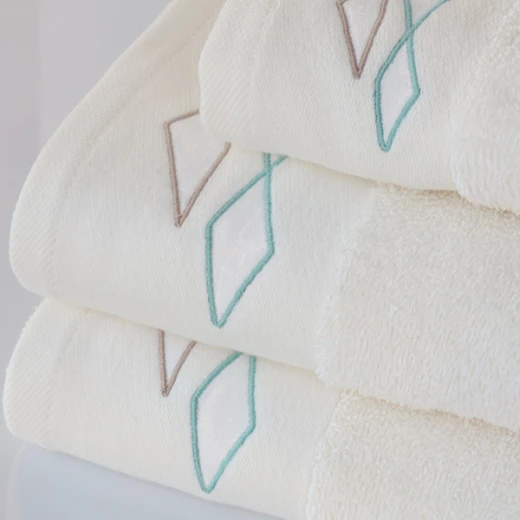 Nova Home Celine Towel with Satin Details - 100% Cotton - 50x90 Cm - White - Nova Home - Image 2
