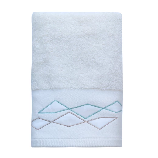 Nova Home Celine Towel with Satin Details - 100% Cotton - 50x90 Cm - White - Nova Home - Image 4