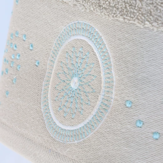 Nova Home Handan Embroidered Towel - 100% Cotton - 50x90 Cm - Beige - Nova Home - Image 3