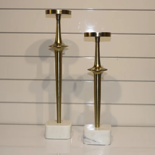 Weva Large  White & Gold Candle Holder Flamelet - Weva - Image 3