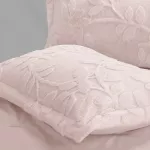 طقم لحاف فرو شتوي - مقاس كينج/سوبر كينج - 6 قطع - وردي من نوفا هوم - نوفا هوم