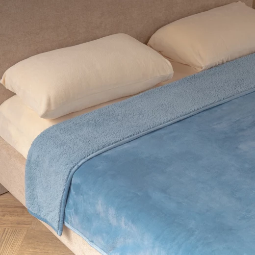 Nova Home Samos Soft Double Layer Winter Blanket - 220x240 Cm - Blue - Nova Home - Image 2