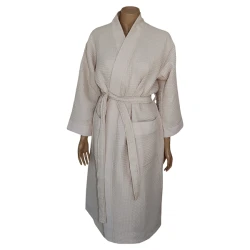 Weva Ethereal Bath Robe - 100% Cotton -L - Linen