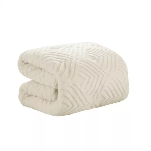 Nova Home Crete Winter Jaquard Sherpa Comforter Set -King/Super King- Ivory - Nova Home - Image 8