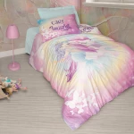 نوفا هوم Sirena طقم وجه لحاف بتصميم يونيكورن - 100% قطن - مفرد & مفرد كبير - 3 قطع - أخضر فاتح - نوفا هوم