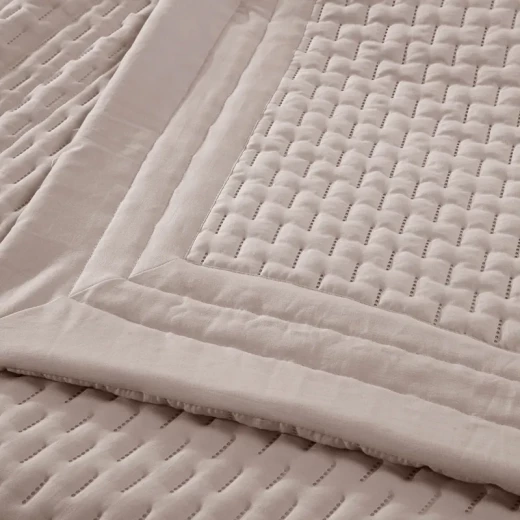 Nova Home Sonic Pre Washed Summer Bed Spread Set - King & Super King - 4 Pcs - Taupe - Nova Home - Image 7