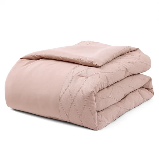 Nova Home Matrix Crinkled Summer Comforter Set - King & Super King - 8 Pcs - Pink - Nova Home - Image 3
