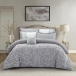 Nova Home Clark Jacquard Comforter Set - King & Super King - 7 Pcs - Grey - Nova Home