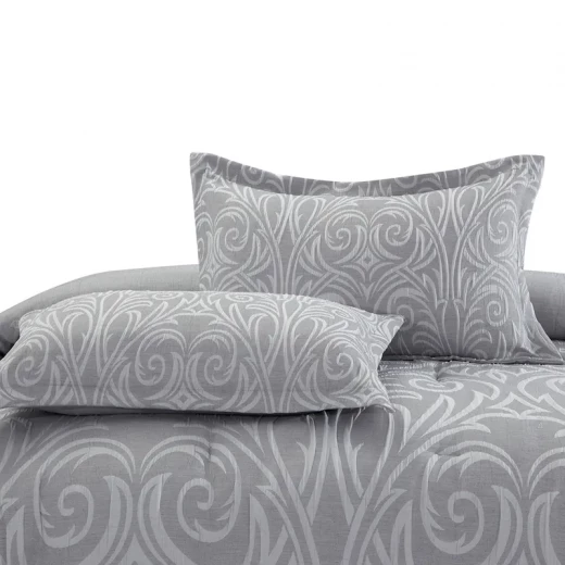 Nova Home Clark Jacquard Comforter Set - King & Super King - 7 Pcs - Grey - Nova Home - Image 8