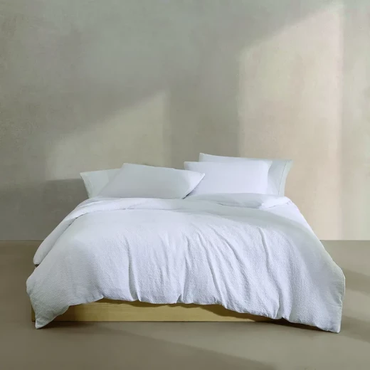 Nova Home Calven Seersucker Summer Duvet Cover Set - King & Super King - 3 Pcs - White - Nova Home - Image 2