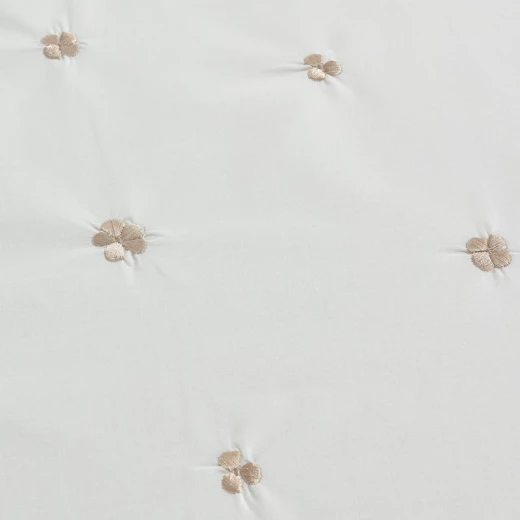 نوفا هوم "Clover" طقم وجه لحاف قطن - مجوز/مجوز كبير - 6 قطع - أبيض/ذهبي - نوفا هوم - Image 9