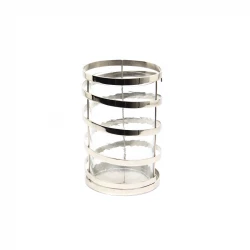 ويفا Spiral شمعدان زجاجي - وسط - نيكل