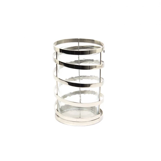ويفا Spiral شمعدان زجاجي - وسط - نيكل - ويفا - Image 2