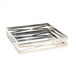 Weva Facet Decorative Tray - Standard - Nickel