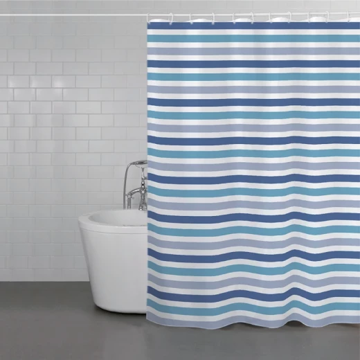 Weva Noble Stripe Water Proof Shower Curtain - 200x240 Cm - Blue Weva Noble Stripe Water Proof Shower Curtain - 200x240 Cm - Blue