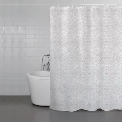 ويفا ستارة حمام "Lace Stamp" مضادة للماء - 180x200 سم - رمادي
