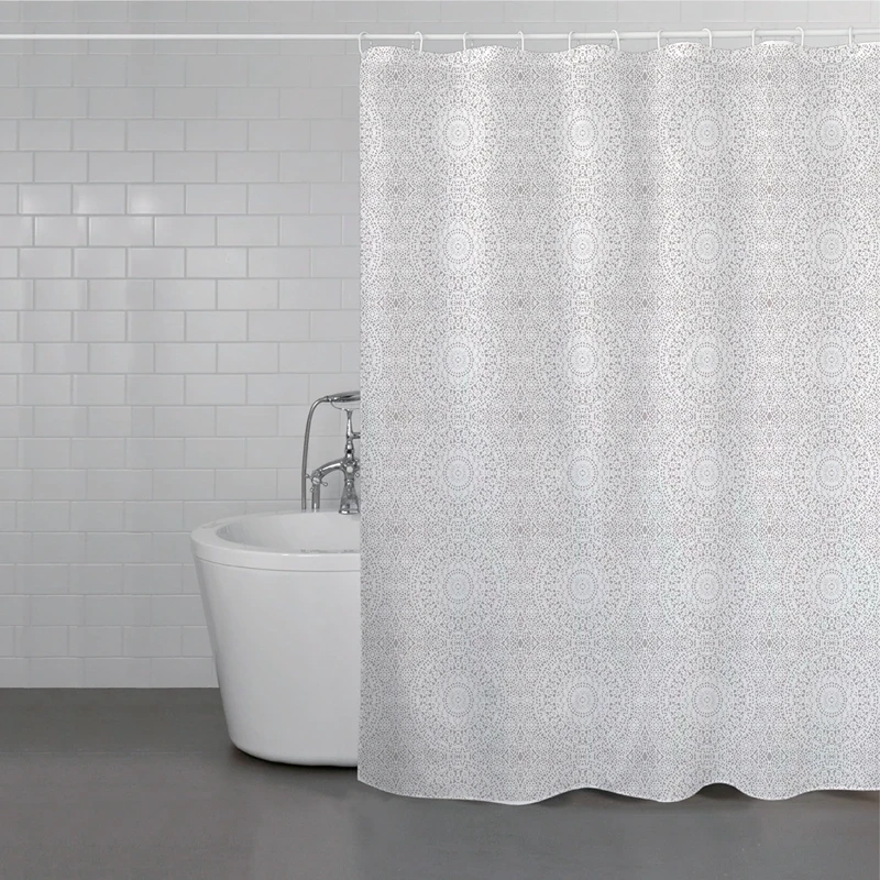ويفا ستارة حمام "Lace Stamp" مضادة للماء - 200x240 سم - رمادي - ويفا