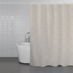 Weva Smiley Light Water Proof Shower Curtain - 180x200 Cm - Camel