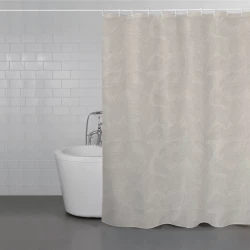 Weva Banana Leaves Water Proof Shower Curtain - 180x200 Cm - Light Purple