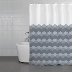 ويفا ستارة حمام "Gradual Rhombus" مضادة للماء - 180x200 سم - رمادي