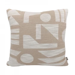 Nova Home Forma Embroidered Jacquard Cushion Cover – 45x45 cm – Taupe